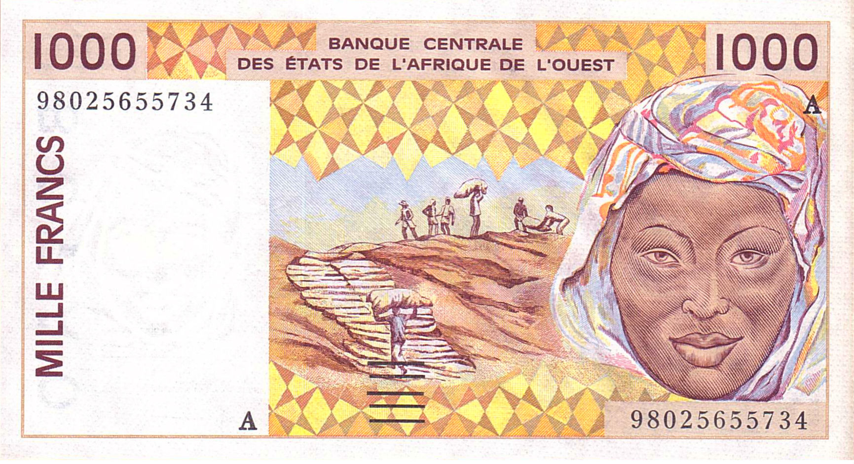 Ivory Coast (W.A.S) 1000 1998 UNC P-111A/h
